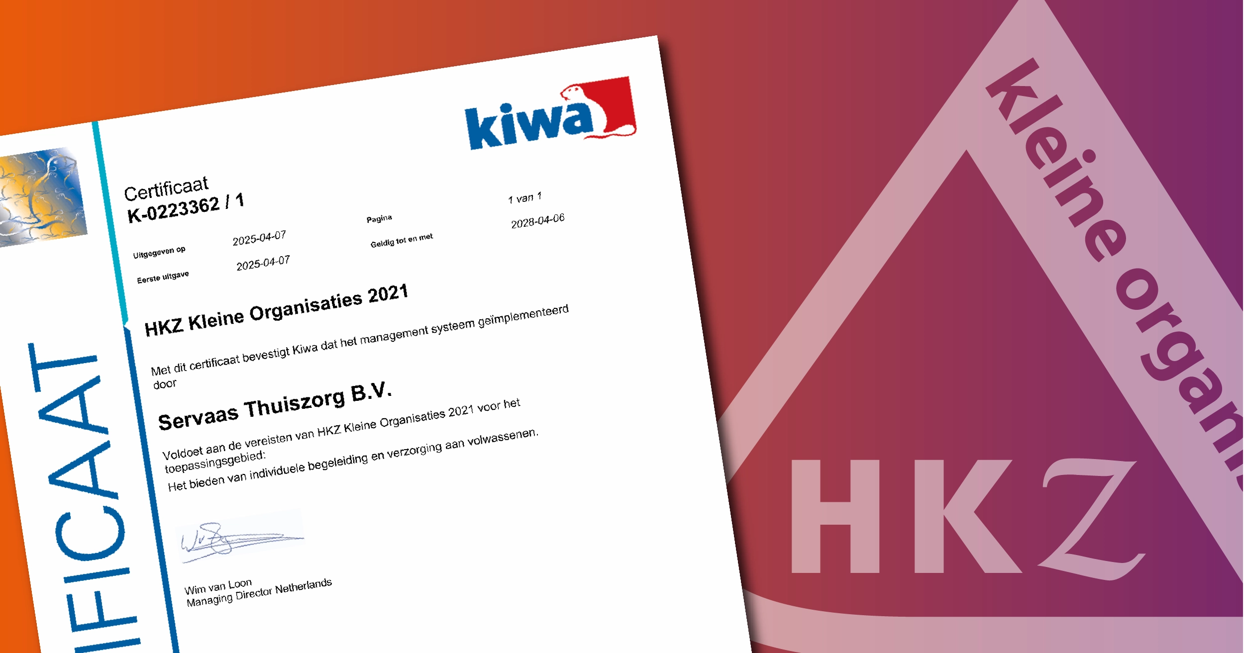 Servaas Thuiszorg - HKZ behaald 2025